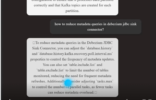 KafkaPro Chatbot interface screenshot